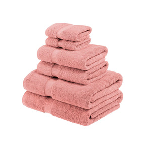 Superior Egyptian Cotton Heavyweight 6 Piece Bath Towel Set - Teal Rose