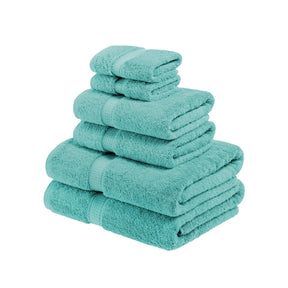 Superior Egyptian Cotton Heavyweight 6 Piece Bath Towel Set - Turquoise