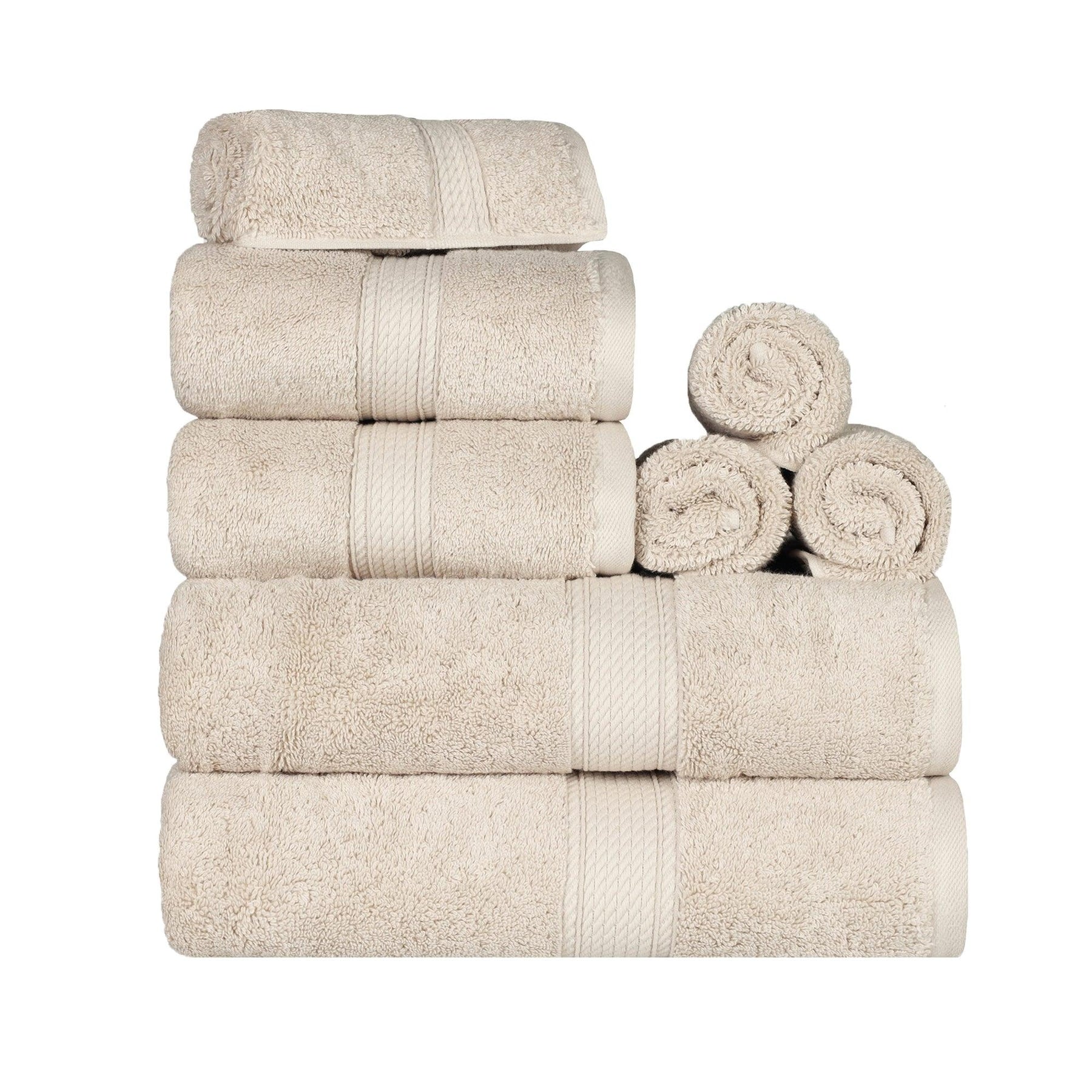 900 GSM Egyptian Cotton Towel Set Of 8, Plush & Absorbent Face, Hand & Bath  Towels - LoftyStyles