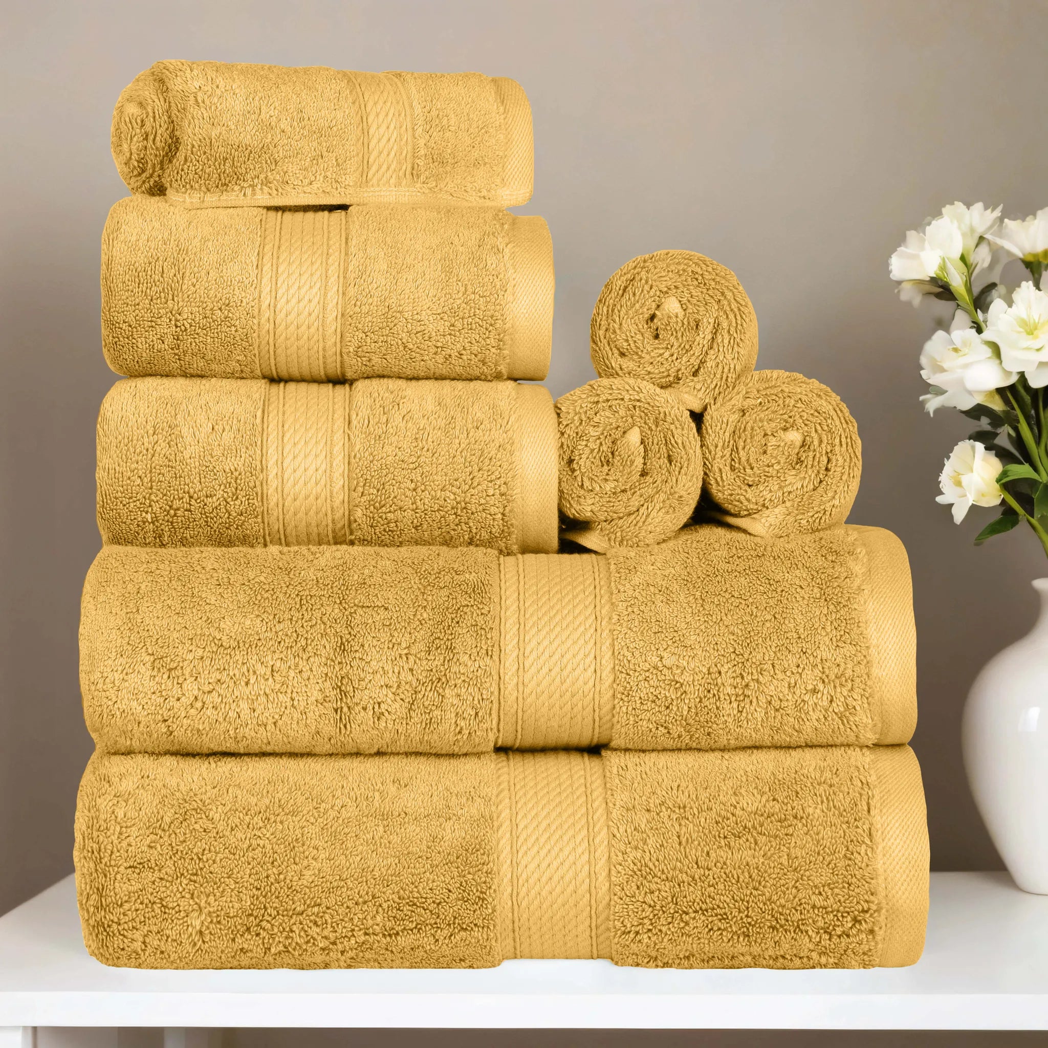 Egyptian Cotton 8-piece towel set – Plush & Heavyweight