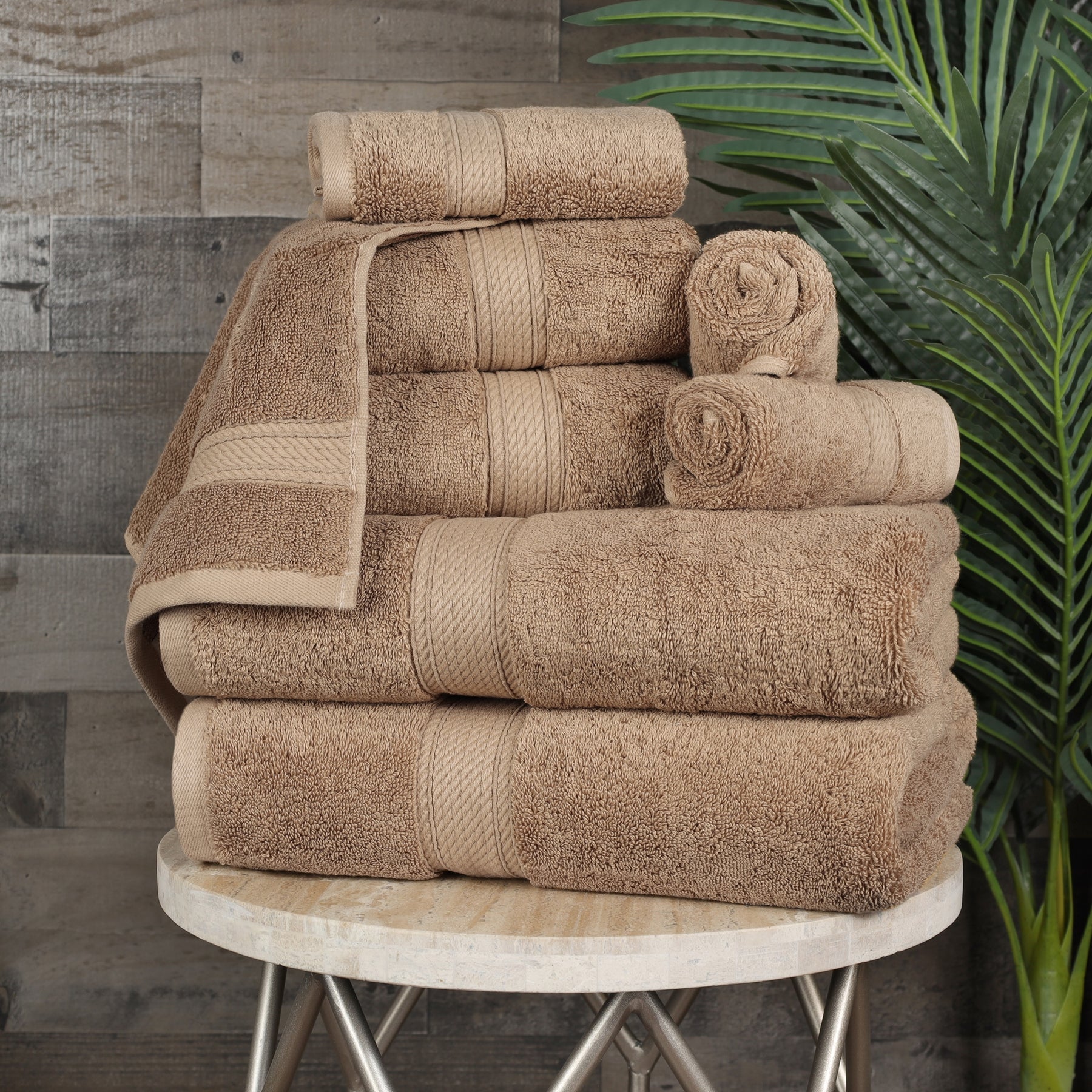 Egyptian Cotton 900 GSM Hotel Quality 2-Piece Bath Towel Set Latte, Brown