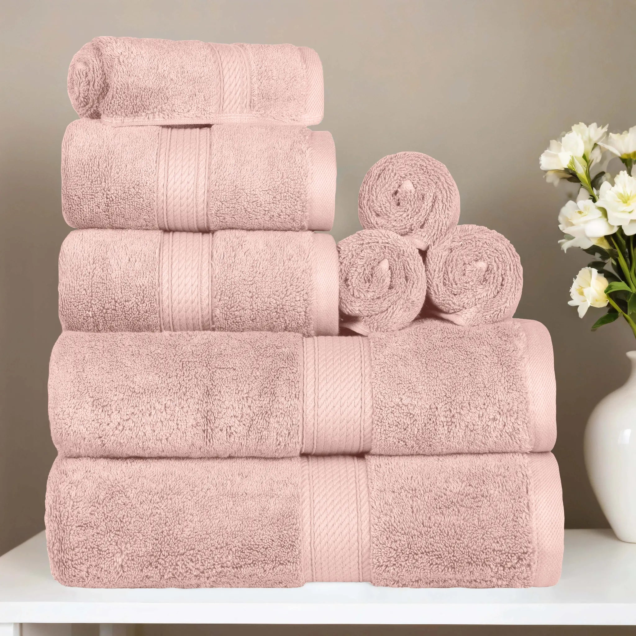 Egyptian Cotton 8-piece towel set – Plush & Heavyweight