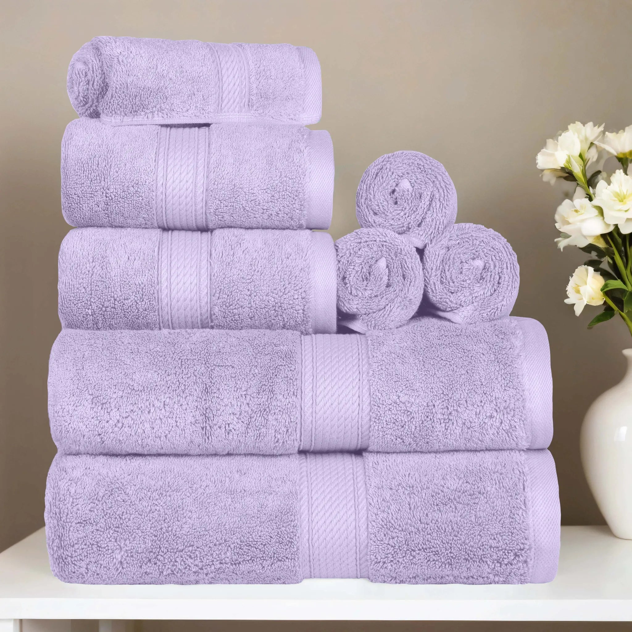 Egyptian Cotton 8-piece towel set – Plush & Heavyweight