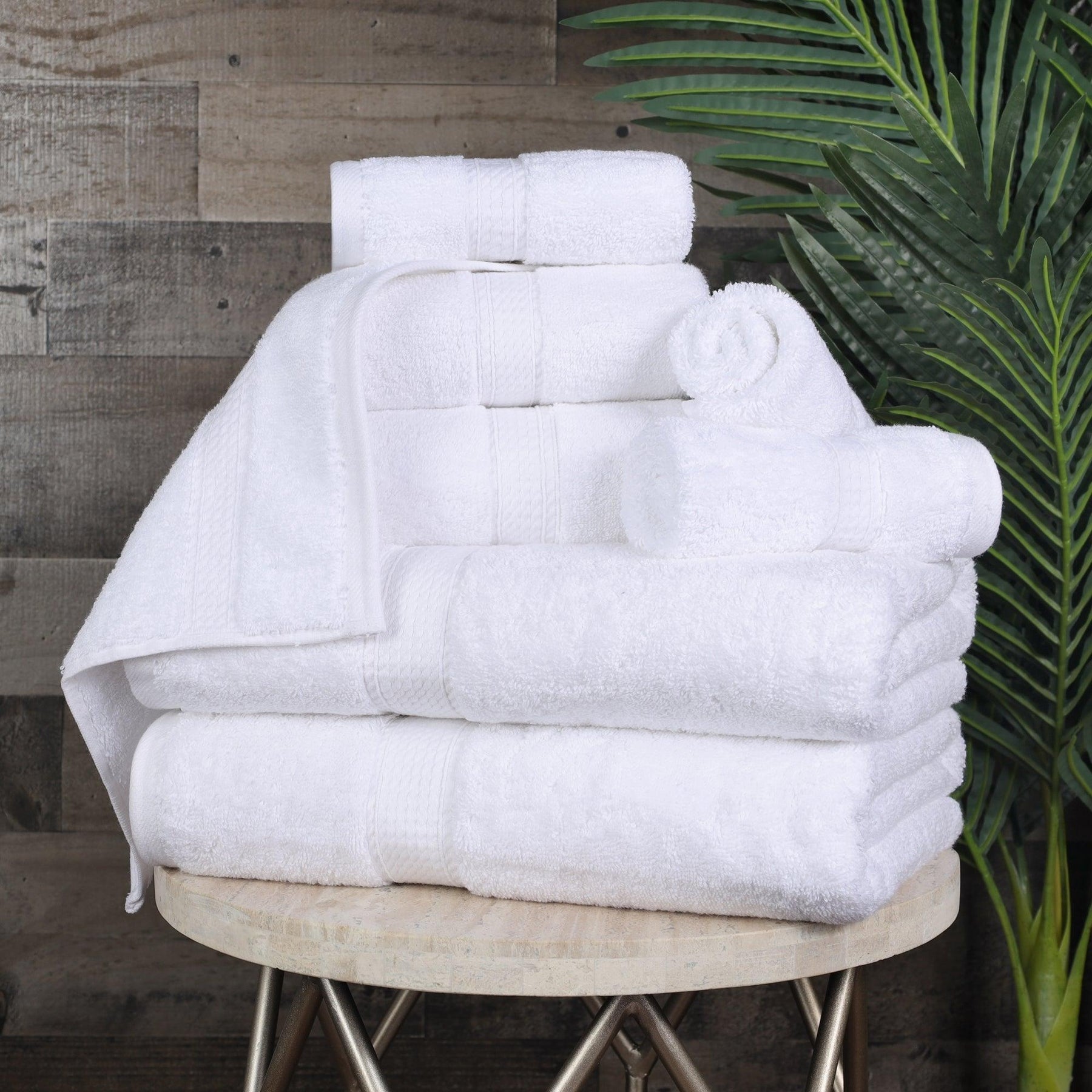 Premium Egyptian Cotton Highly Absorbent Assorted 6-Piece Plush Towel Set -  30 x 55, 20 x 30, 13 x 13 