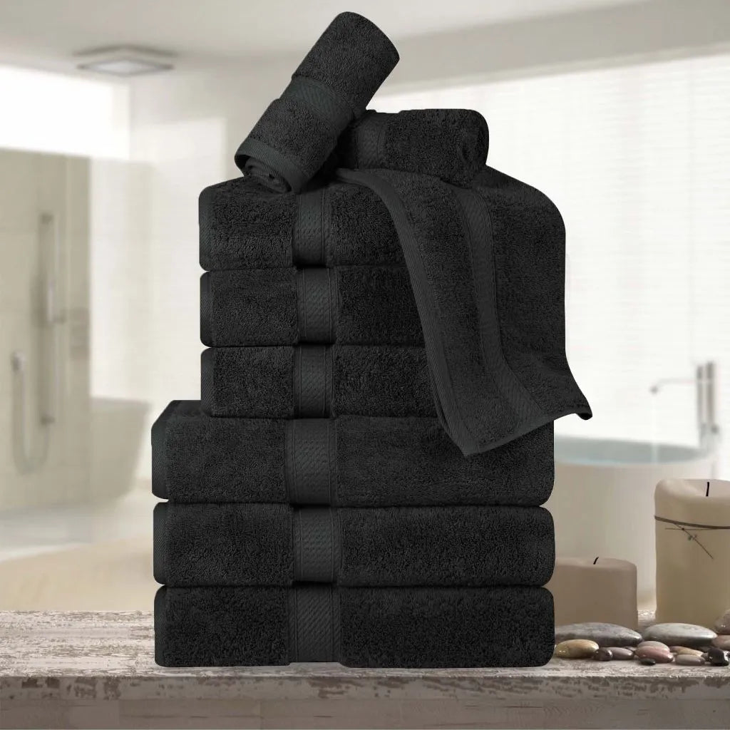 100% Egyptian Cotton Madison Plush Towel Set 9 Piece - Egyptian Cotton Towel Set by Superior Brand