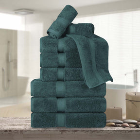 Superior Egyptian Cotton Plush Heavyweight Absorbent Luxury Soft 9-Piece Towel Set - Teal