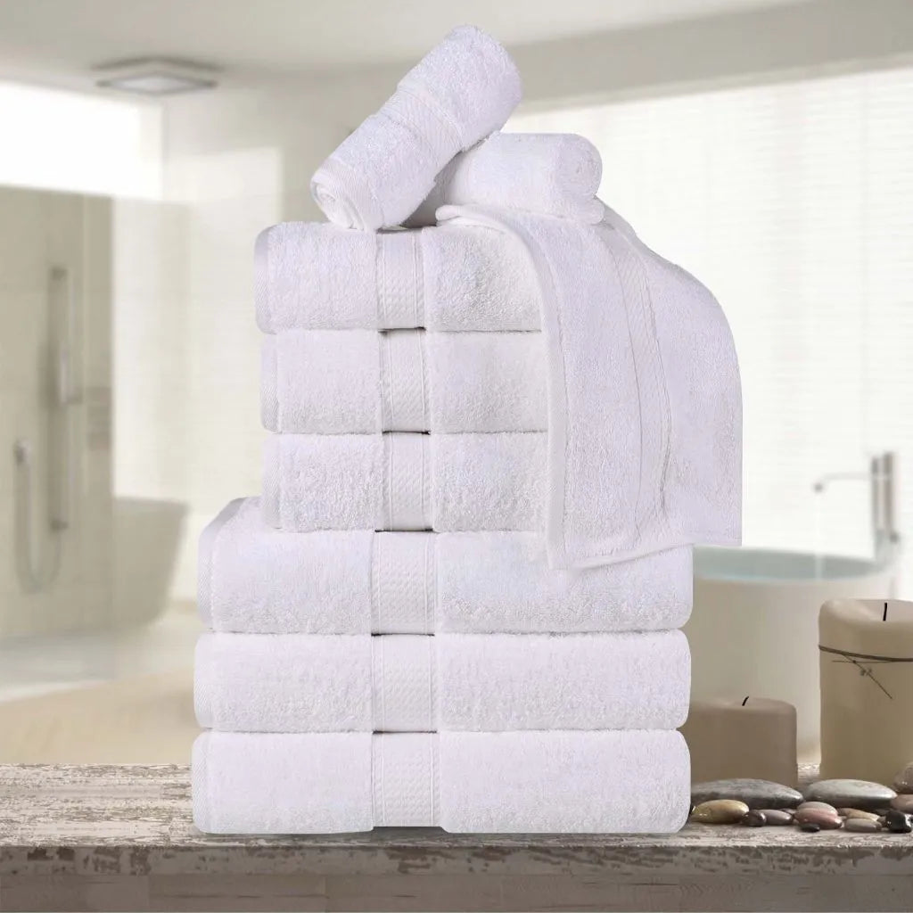 100% Egyptian Cotton Madison Plush Towel Set 9 Piece - Egyptian Cotton Towel Set by Superior Brand