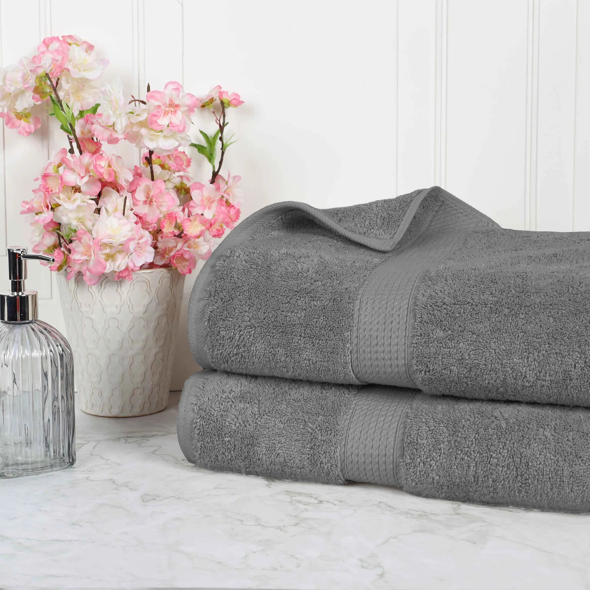 Madison Egyptian Cotton Plush Thick Absorbent Bath Sheet Set of 2