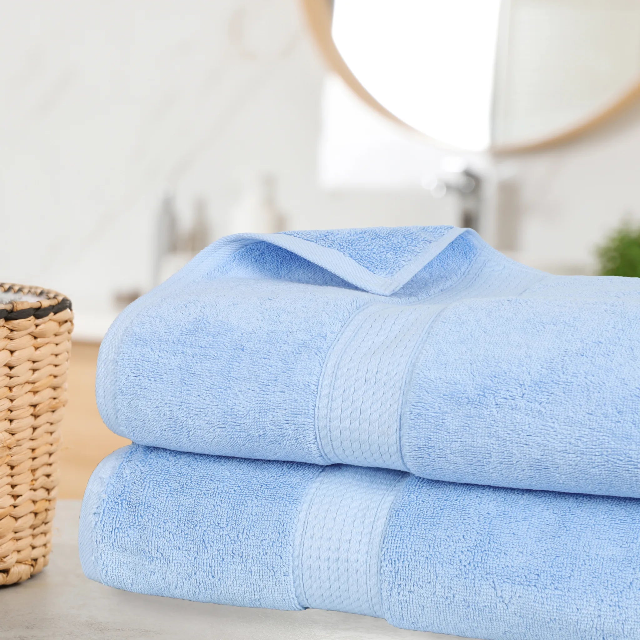 Egyptian Cotton Bath Towels - Plush Bath Sheet Set of 2