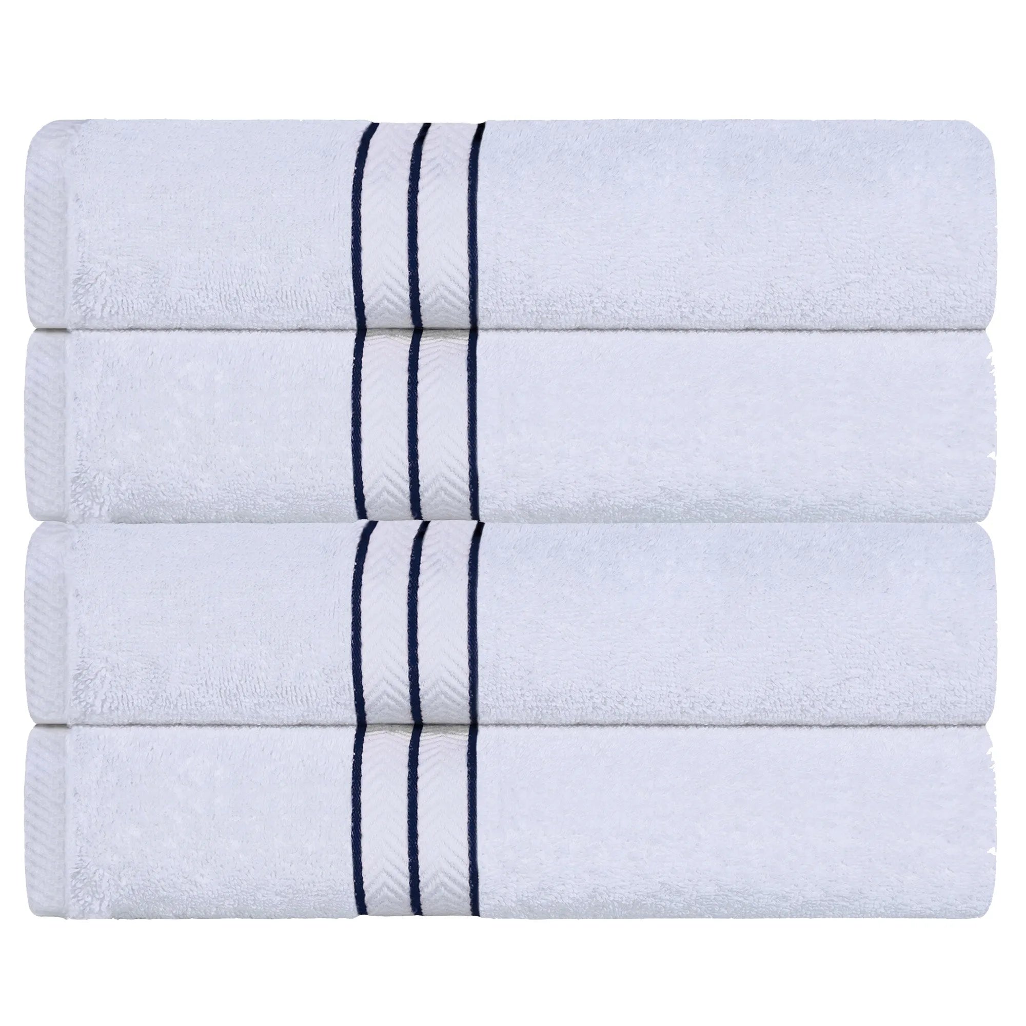 Turkish Cotton Ultra-Plush Absorbent Solid Bath Towel Set of 4 - Bath Towel by Superior Brand