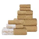 Lodi Cotton 9-Piece Bathroom Towel Set – Absorbent Mid-Weight Solids & Patterns
