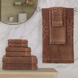 Rolla Cotton Geometric Jacquard Plush Soft Absorbent 9 Piece Towel Set - Towel Set by Superior Brand