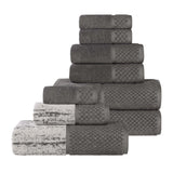 Lodi Cotton 9-Piece Bathroom Towel Set – Absorbent Mid-Weight Solids & Patterns