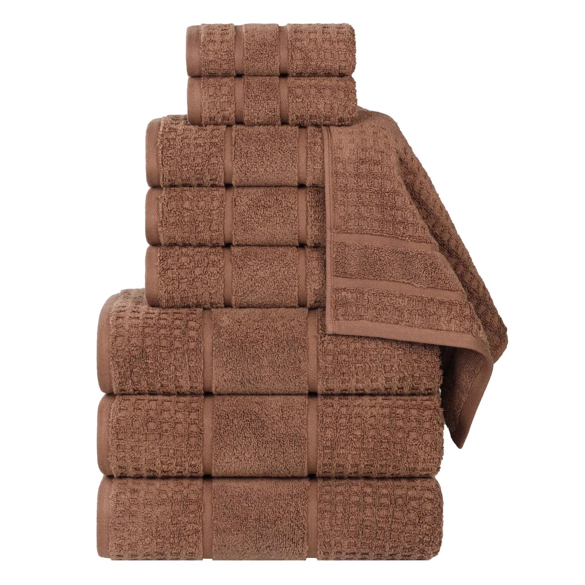 Napa Zero Twist Cotton Solid Waffle Honeycomb 9 Piece Towel Set - Towel Set by Superior Brand
