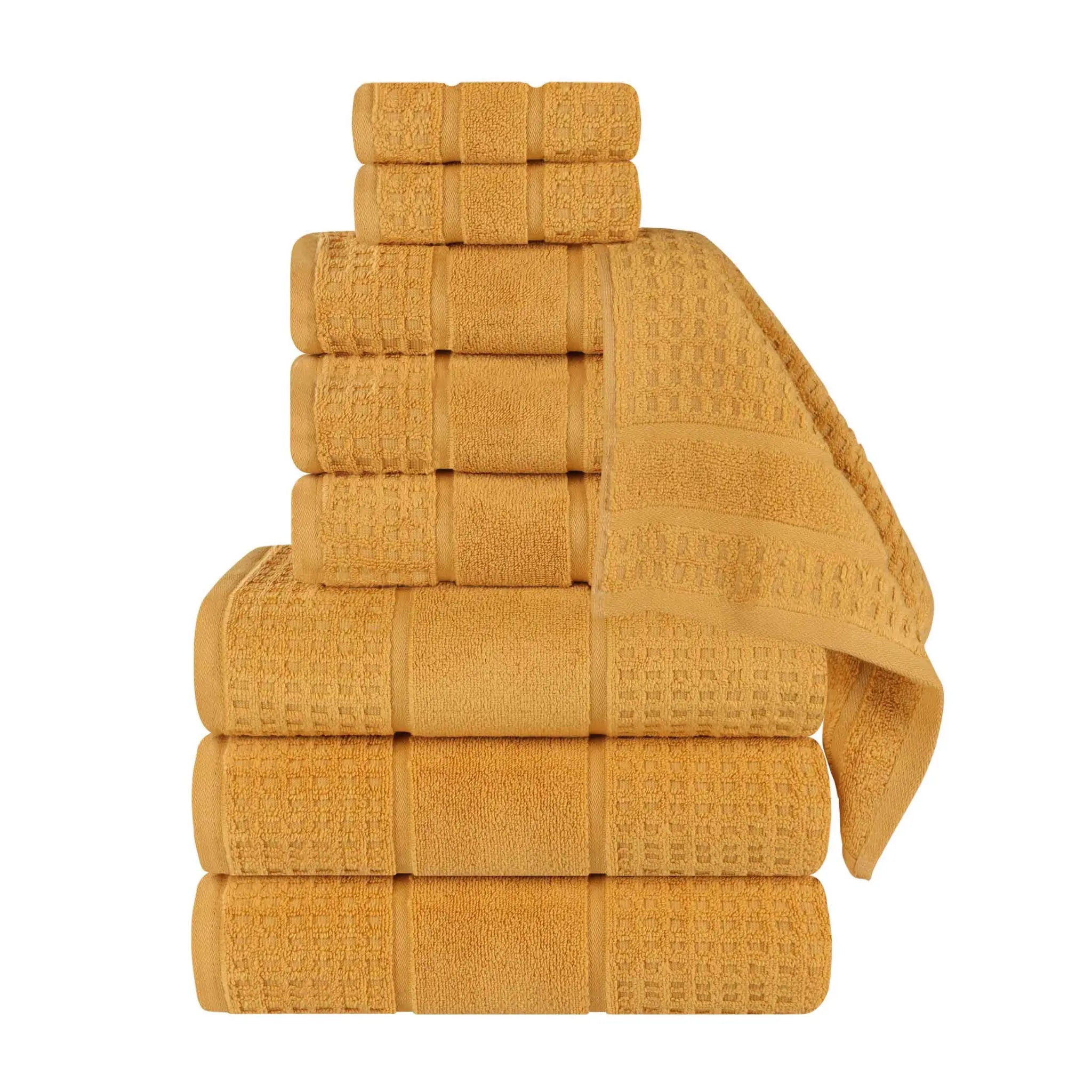 Napa Zero Twist Cotton Solid Waffle Honeycomb 9 Piece Towel Set - Towel Set by Superior Brand