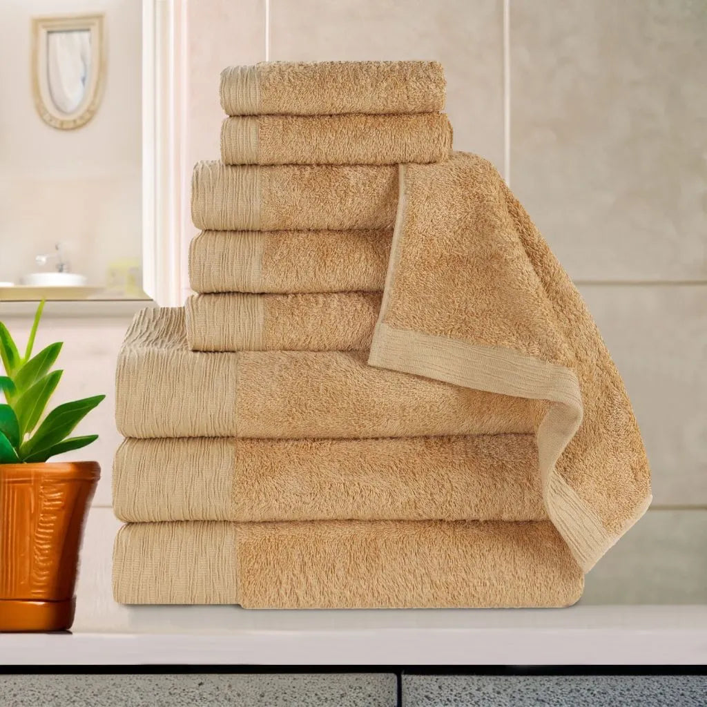 Rayon from Bamboo Eco-Friendly Fluffy Soft Solid 9 Piece Towel Set - Towel Set by Superior Brand