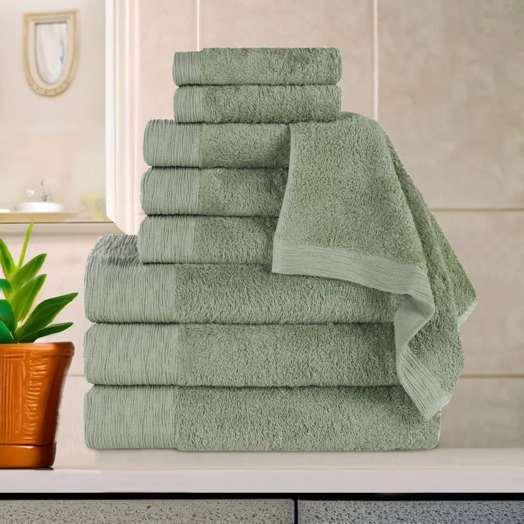 Rayon from Bamboo Eco-Friendly Fluffy Soft Solid 9 Piece Towel Set - Towel Set by Superior Brand