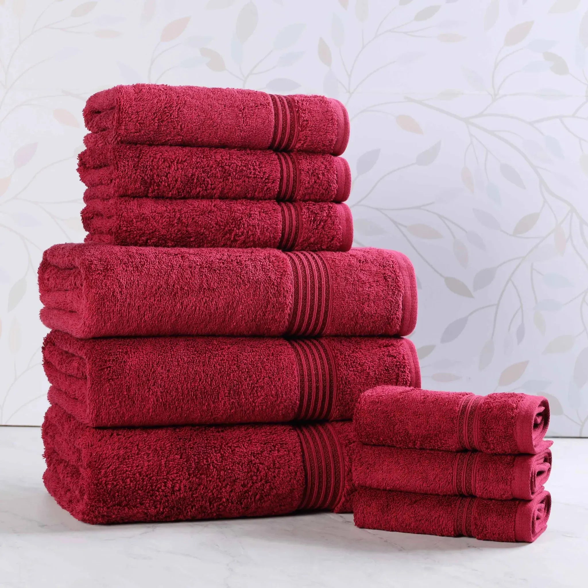 Egyptian Cotton Heritage Plush Towel Set 9 Piece - Egyptian Cotton Towel Set by Superior Brand