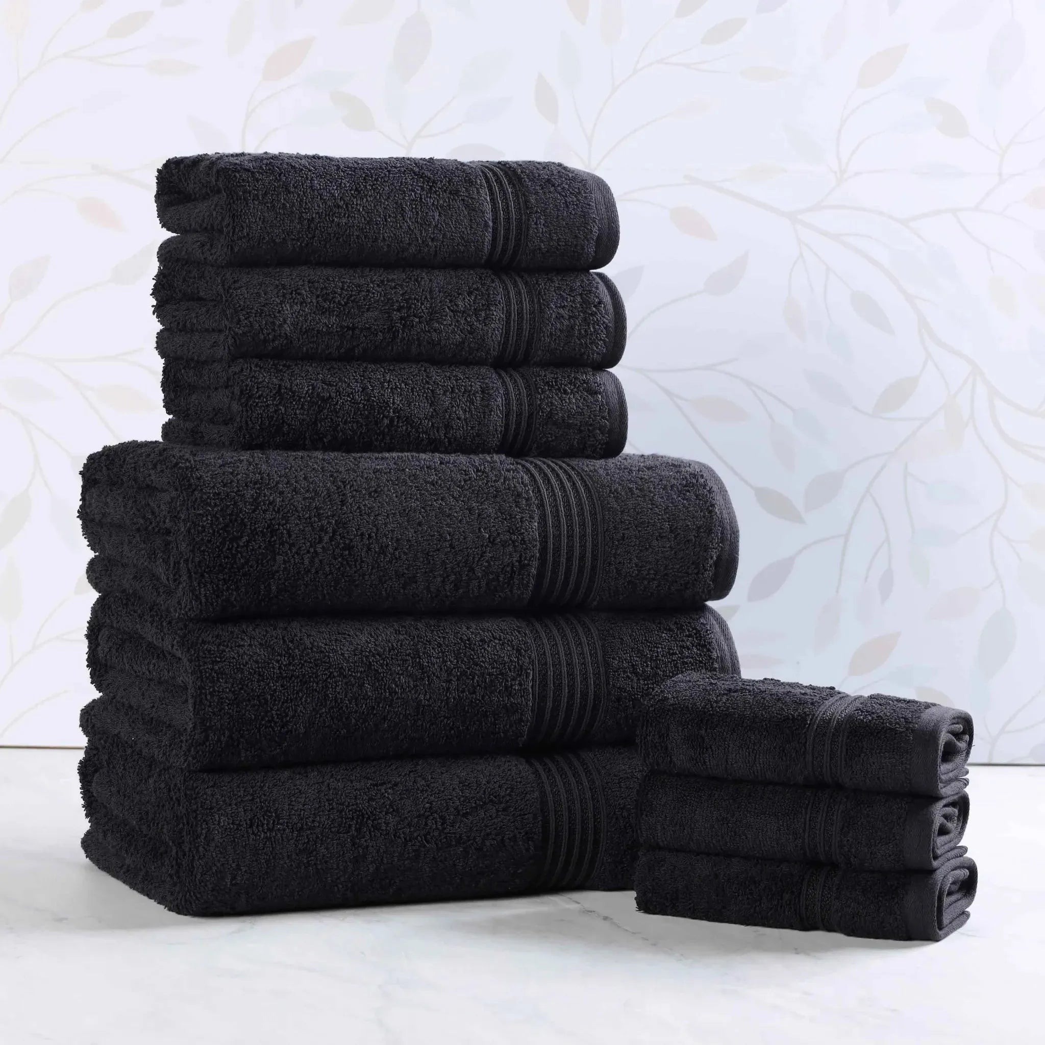 Egyptian Cotton Heritage Plush Towel Set 9 Piece - Egyptian Cotton Towel Set by Superior Brand