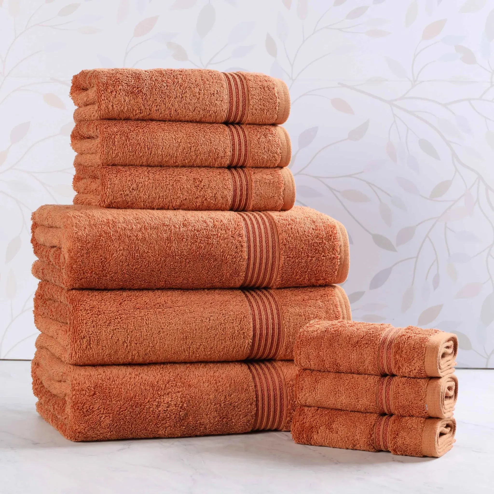 Egyptian Cotton Heritage Plush Towel Set 9 Piece - Egyptian Cotton Towel Set by Superior Brand