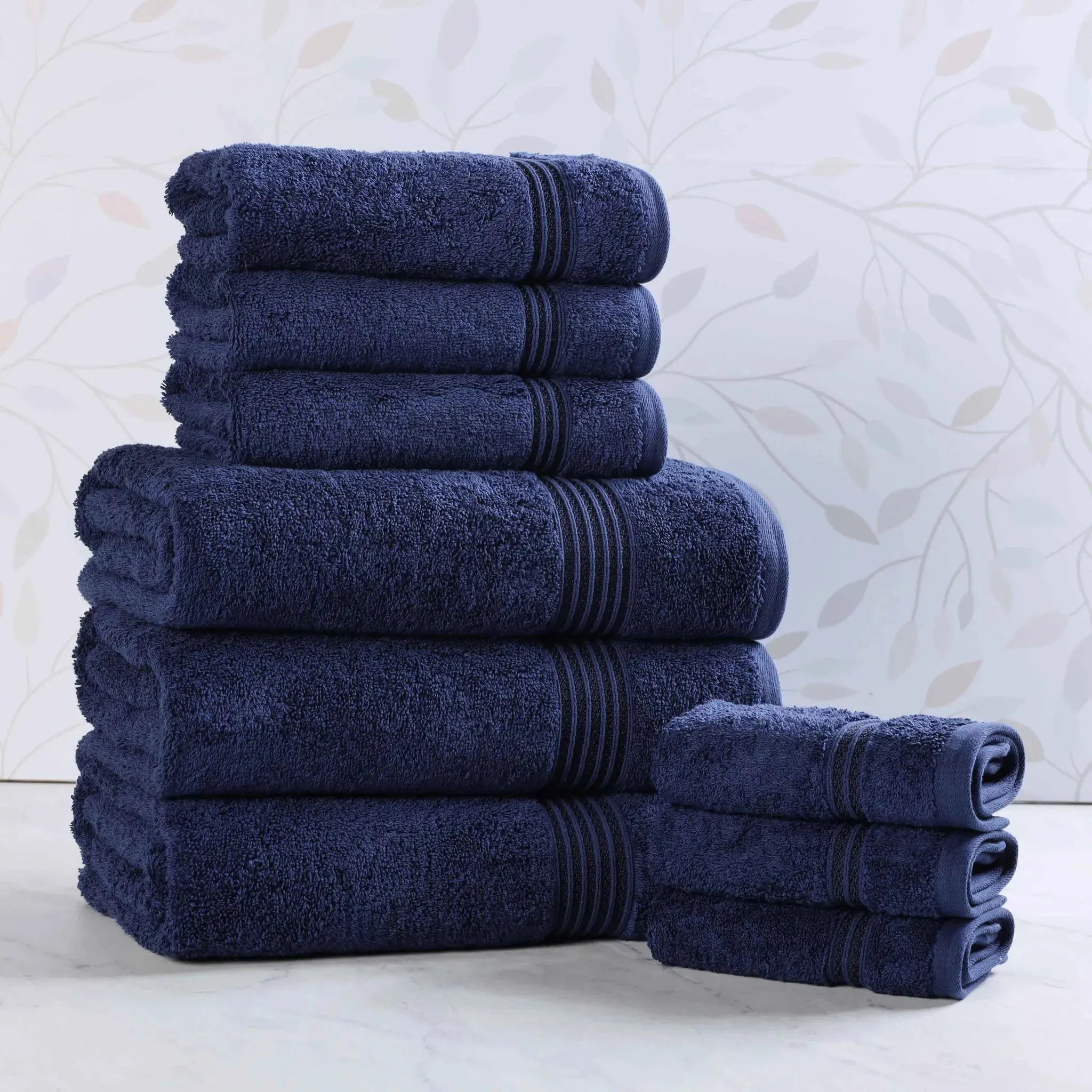 Egyptian Cotton Heritage Plush Towel Set 9 Piece - Egyptian Cotton Towel Set by Superior Brand