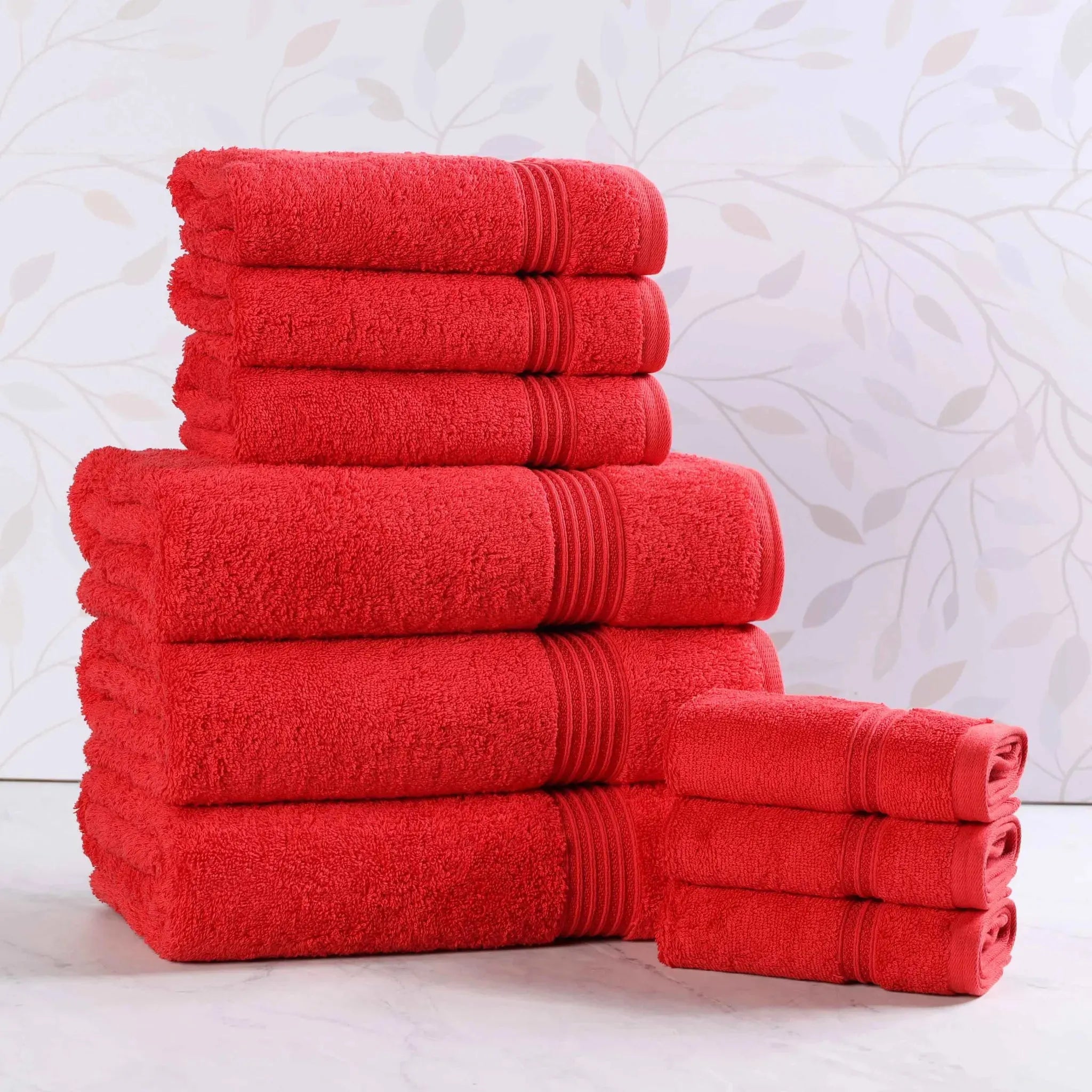Egyptian Cotton Heritage Plush Towel Set 9 Piece - Egyptian Cotton Towel Set by Superior Brand