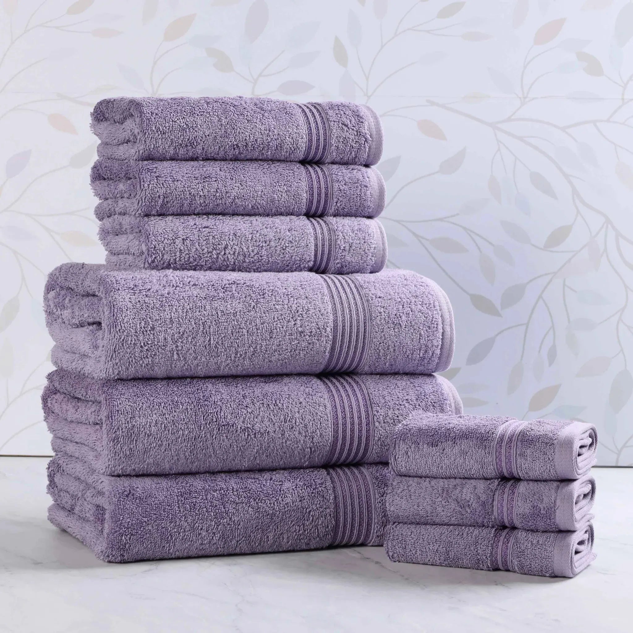 Egyptian Cotton Heritage Plush Towel Set 9 Piece - Egyptian Cotton Towel Set by Superior Brand