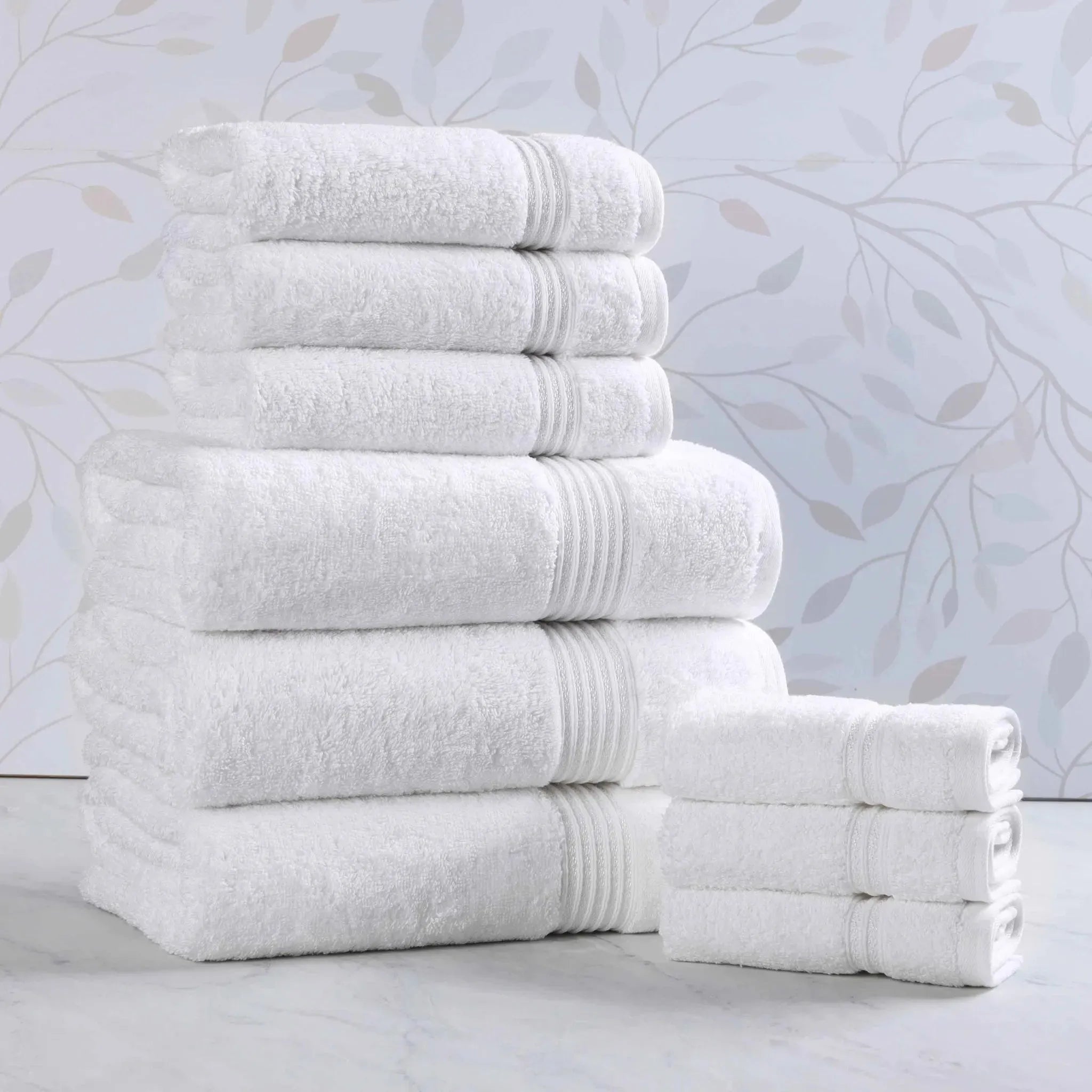 Egyptian Cotton Heritage Plush Towel Set 9 Piece - Egyptian Cotton Towel Set by Superior Brand