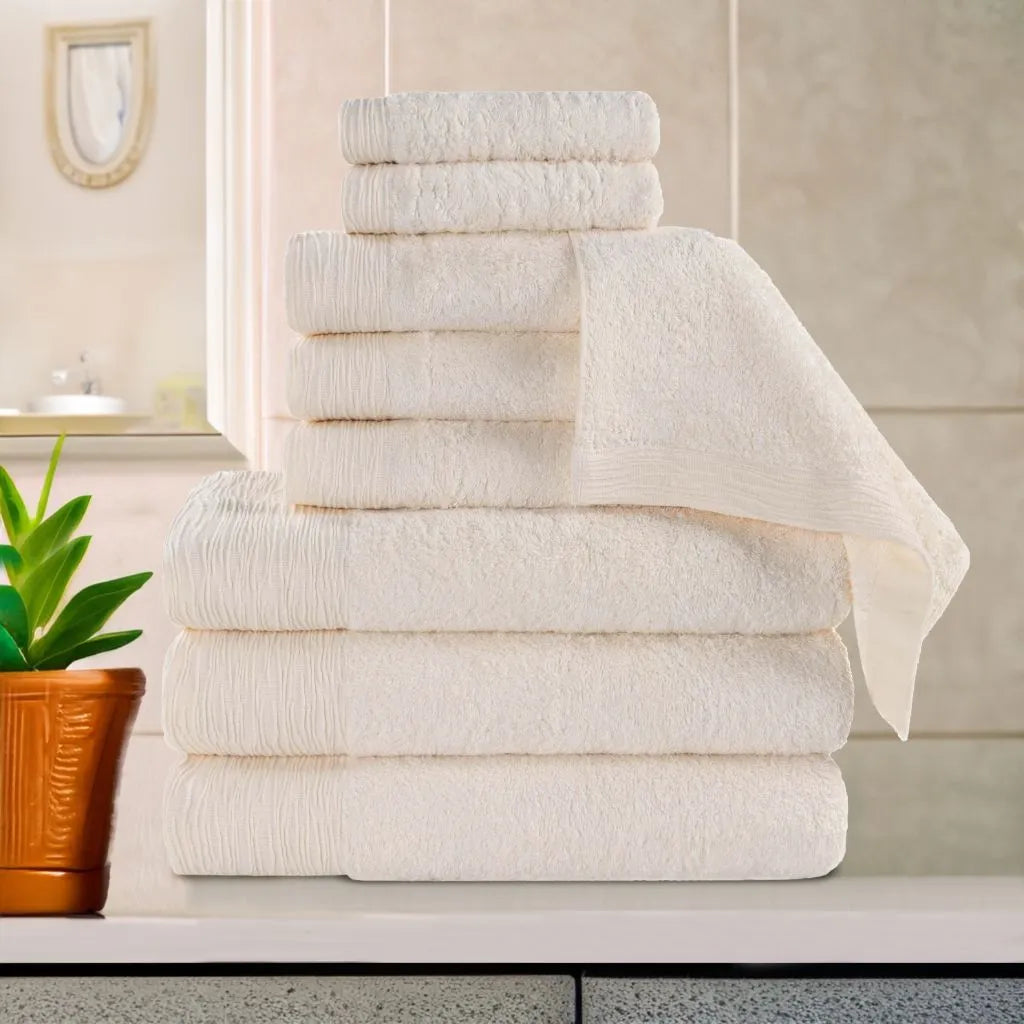 Rayon from Bamboo Eco-Friendly Fluffy Soft Solid 9 Piece Towel Set - Towel Set by Superior Brand