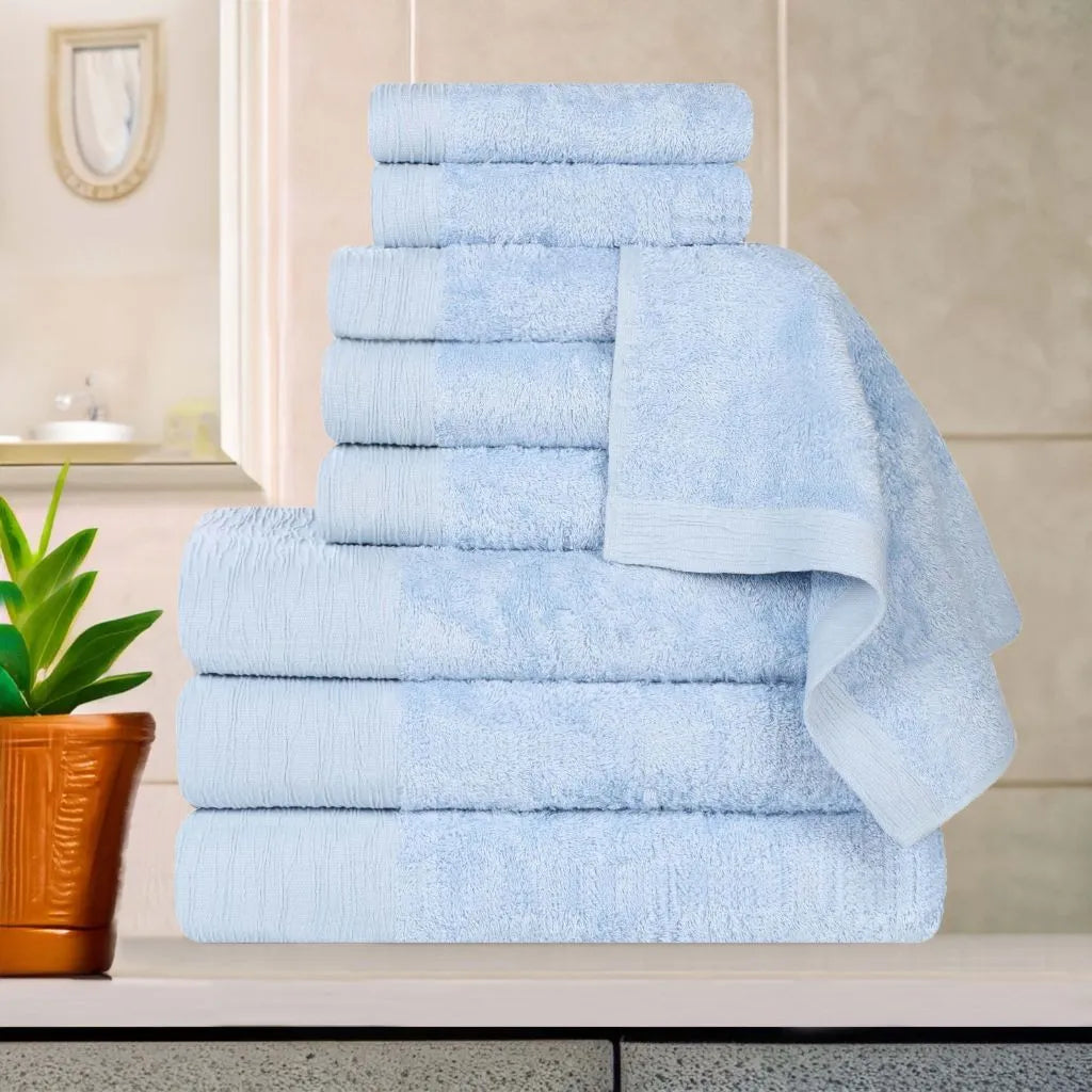 Rayon from Bamboo Eco-Friendly Fluffy Soft Solid 9 Piece Towel Set - Towel Set by Superior Brand