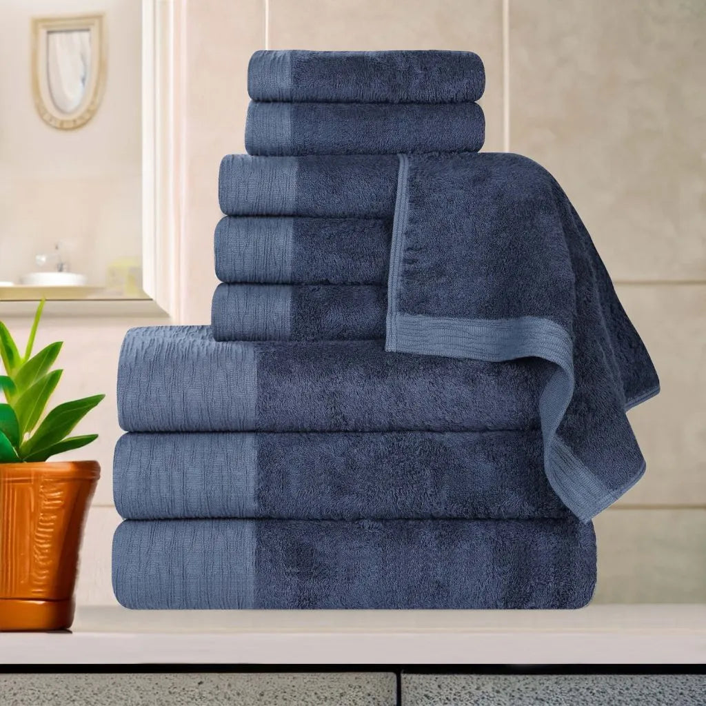 Rayon from Bamboo Eco-Friendly Fluffy Soft Solid 9 Piece Towel Set - Towel Set by Superior Brand