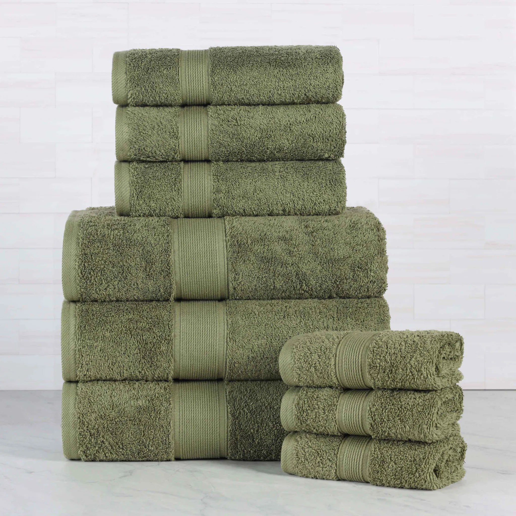 Oregon Organic Cotton Medium Weight Solid 9-Piece Towel Set - Towel Set by Superior Brand