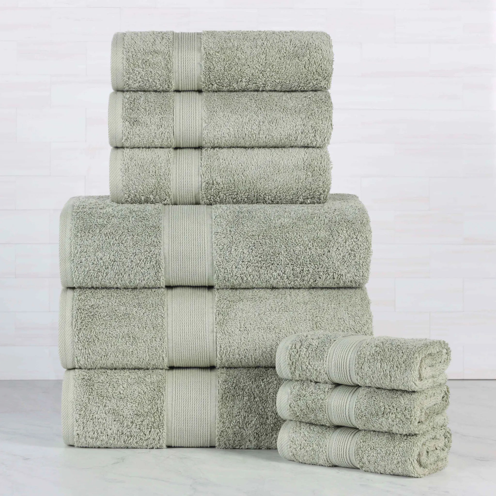 Oregon Organic Cotton Medium Weight Solid 9-Piece Towel Set - Towel Set by Superior Brand