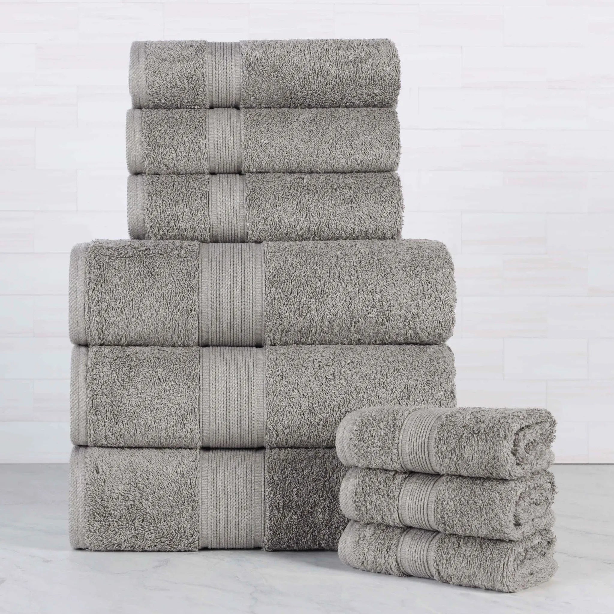 Oregon Organic Cotton Medium Weight Solid 9-Piece Towel Set - Towel Set by Superior Brand