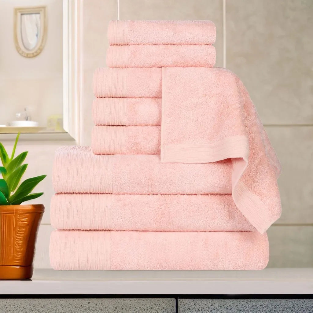 Rayon from Bamboo Eco-Friendly Fluffy Soft Solid 9 Piece Towel Set - Towel Set by Superior Brand