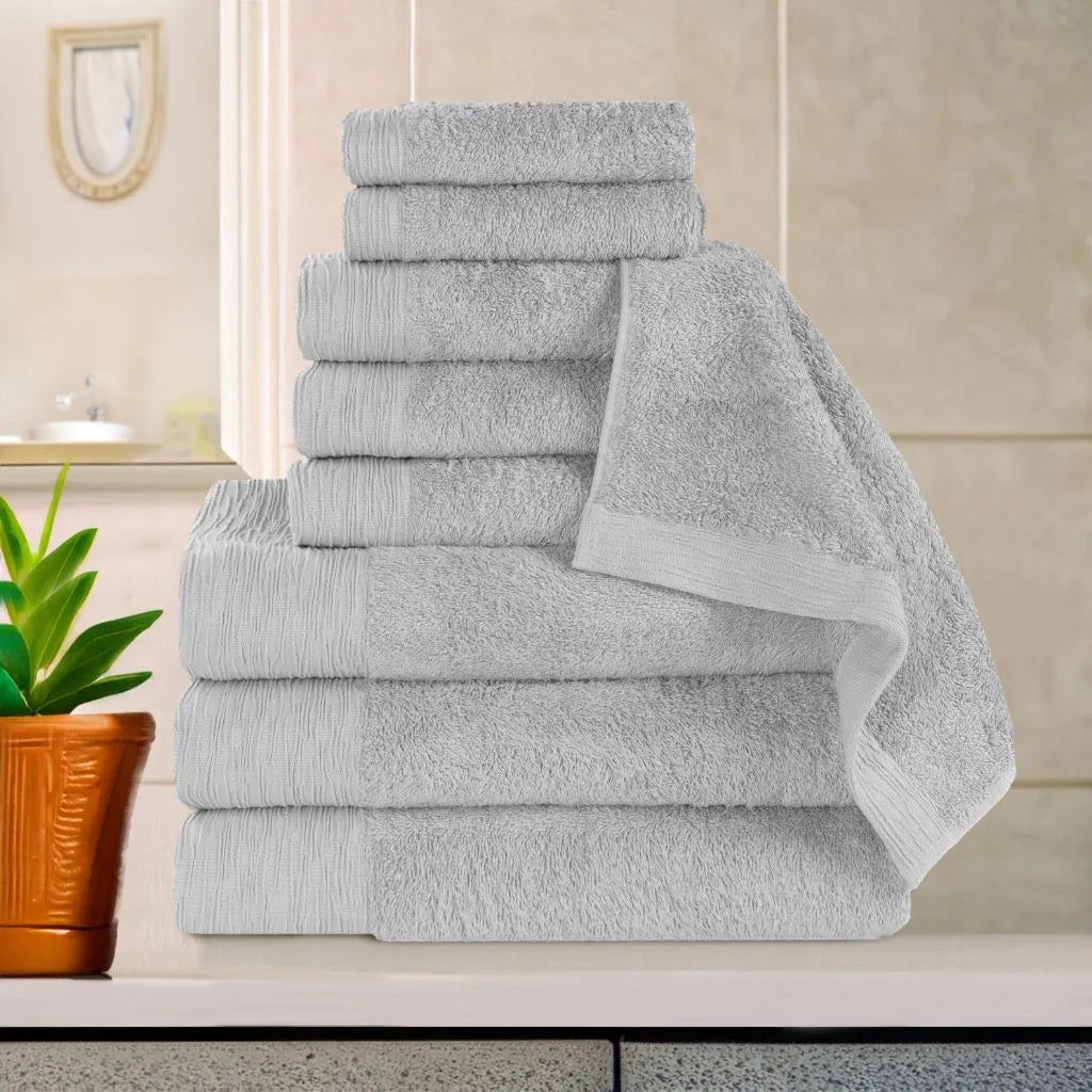Rayon from Bamboo Eco-Friendly Fluffy Soft Solid 9 Piece Towel Set - Towel Set by Superior Brand
