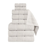 Napa Zero Twist Cotton Solid Waffle Honeycomb 9 Piece Towel Set - Towel Set by Superior Brand