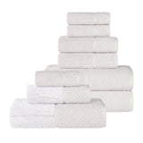 Lodi Cotton 9-Piece Bathroom Towel Set – Absorbent Mid-Weight Solids & Patterns