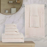 Rolla Cotton Geometric Jacquard Plush Soft Absorbent 9 Piece Towel Set - Towel Set by Superior Brand