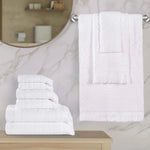 Rolla Cotton Geometric Jacquard Plush Soft Absorbent 9 Piece Towel Set - Towel Set by Superior Brand