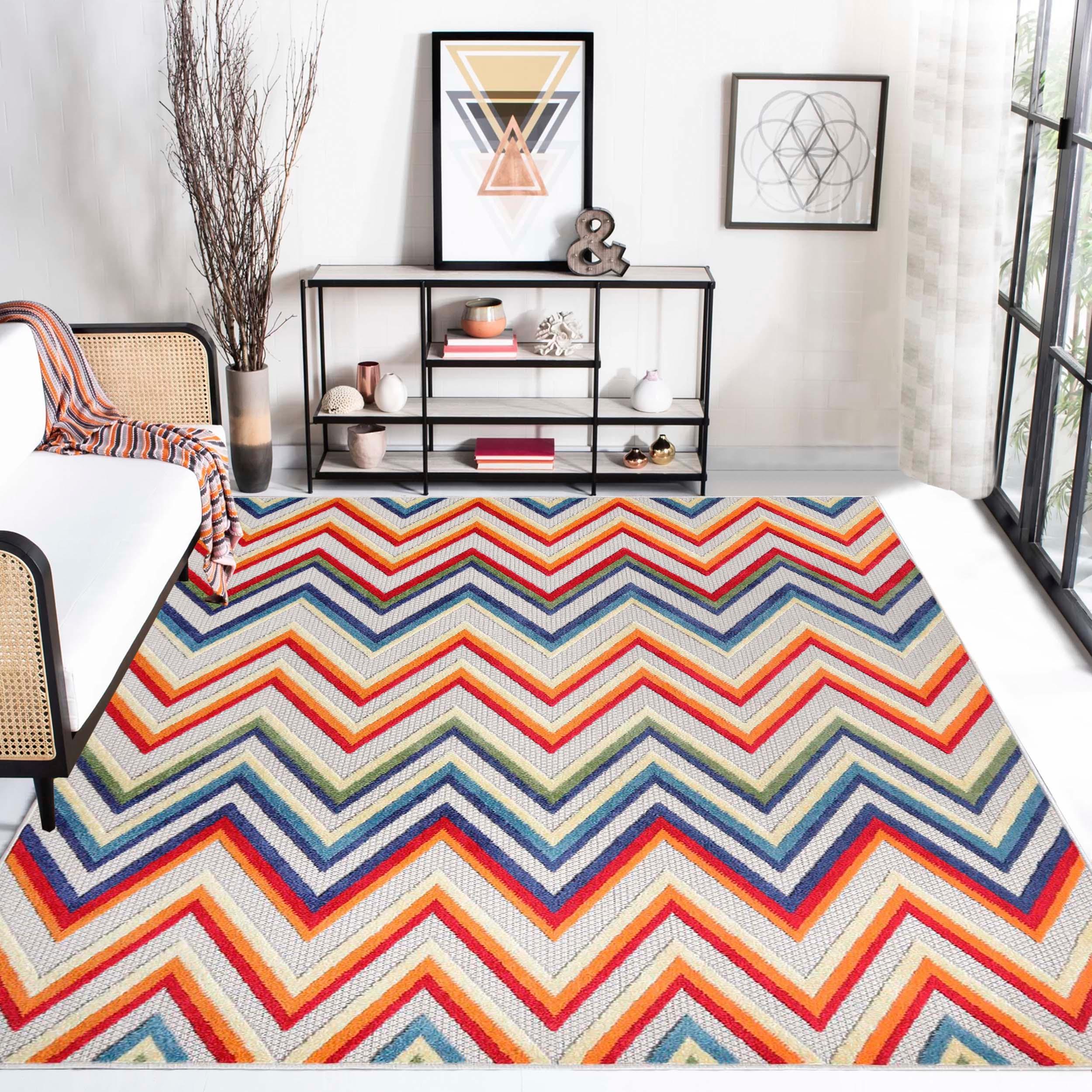 Acacia Geometric Zigzag Area Rug Modern Indoor Outdoor Rugs - Rugs by Superior
