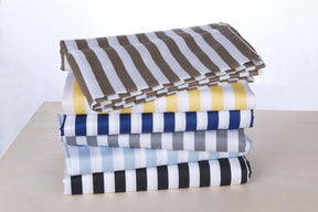 Cabana Stripe Cotton Blend 2-Piece Pillowcase Set  - Taupe