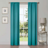 Solid Room Darkening Rod Pocket Blackout Curtain Panels, Set of 2