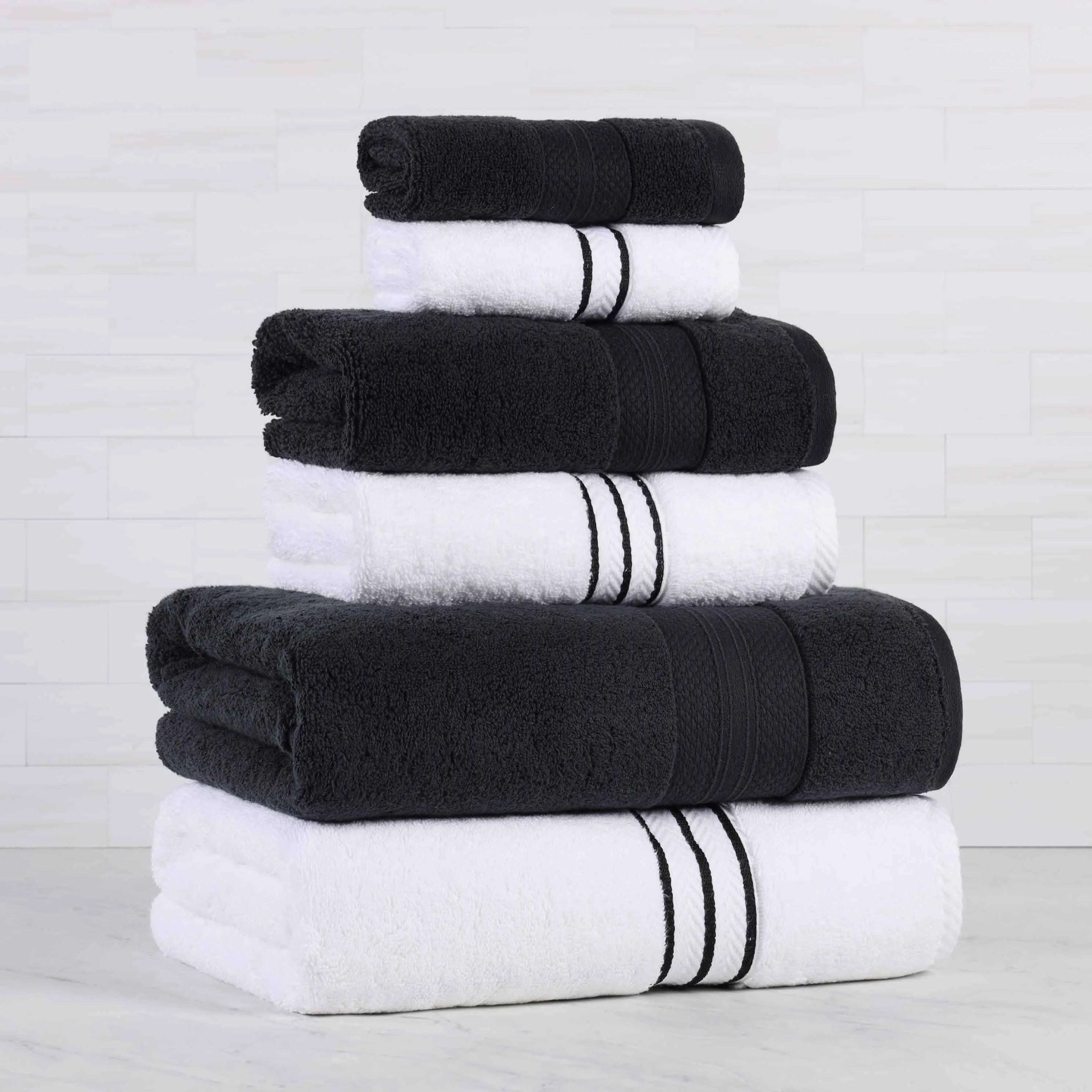 Turkish Cotton Plush Towel Set 6 Piece - Turkish Towel Bundle by Superior Brand