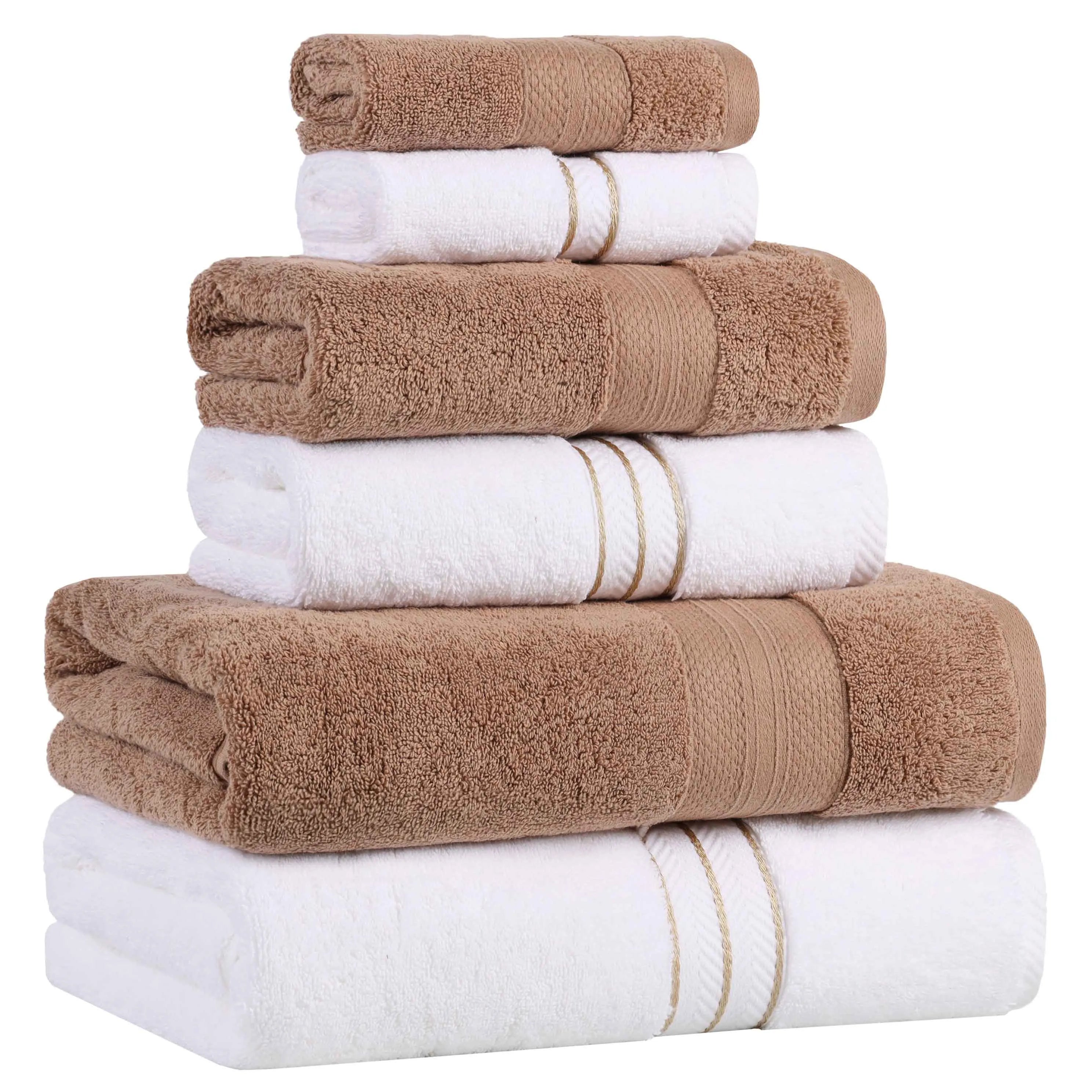 Turkish Cotton Plush Towel Set 6 Piece - Turkish Towel Bundle by Superior Brand
