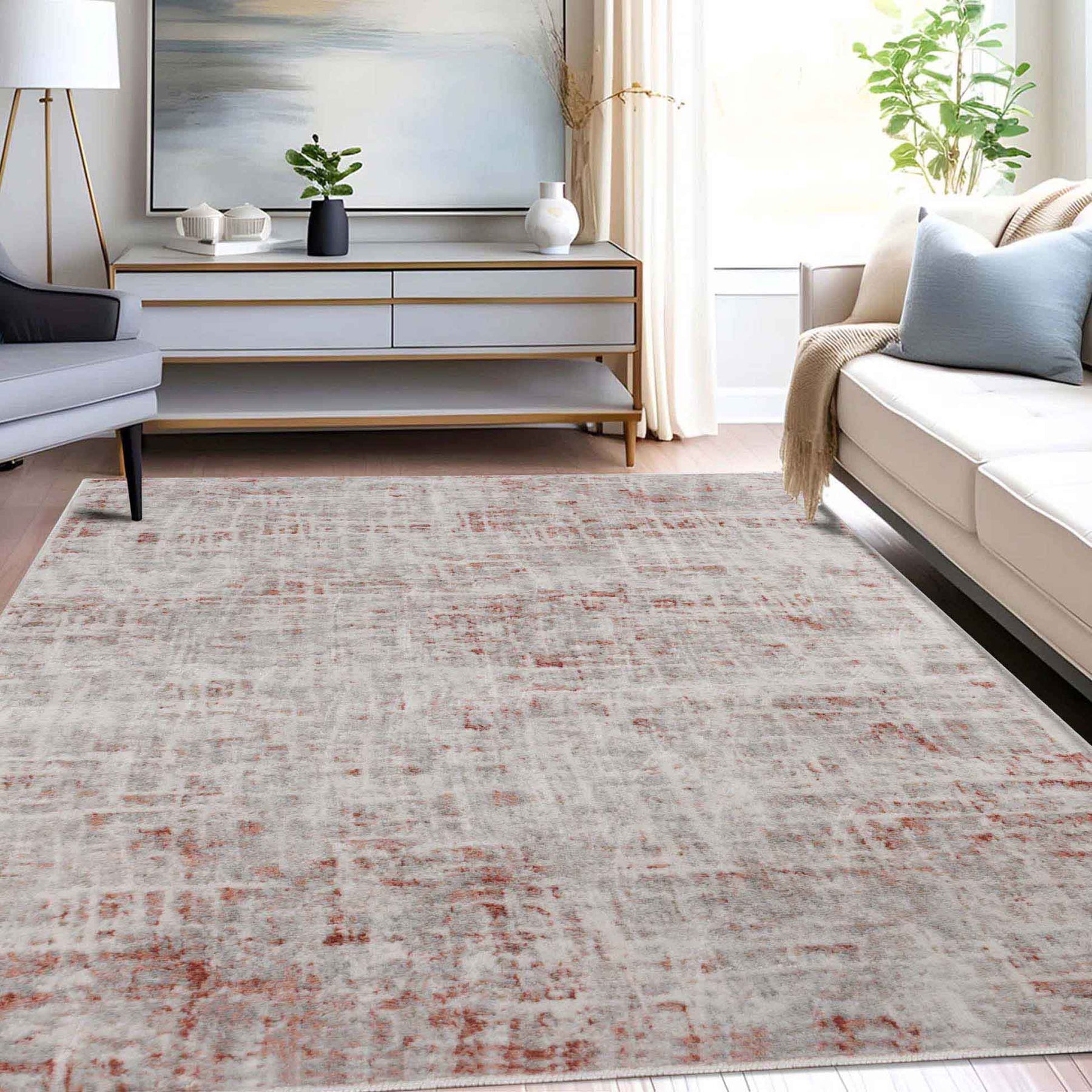Acer Distressed Contemporary Abstract Modern Indoor Area Rug