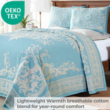 Lightweight Cotton Blend Oversized King Bedspread Sets Adalie Medallion Jacquard