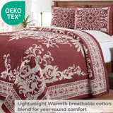 Lightweight Cotton Blend Bedspread Sets Adalie Medallion Jacquard