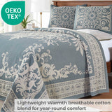 Lightweight Cotton Blend Bedspread Sets Adalie Medallion Jacquard