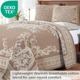 Lightweight Cotton Blend Bedspread Sets Adalie Medallion Jacquard